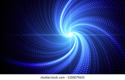 Dots vortex, whirl of lights abstract background