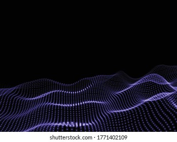 Dots Wave Background. Computer Technology Backdrop. Abstract Pattern. Digital Points Texture. Vector illustration