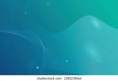 Dots Wave Mint Green Turquoise Abstract Technology Background