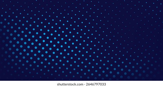 Puntos ondulados de fondo de semitono azul . Punto negro pop art estilo deportivo Vector moderno simple