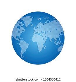 Dots world globe vector illustration isolated