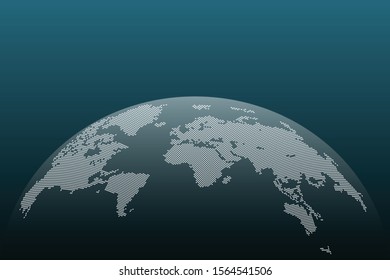 Dots world map vector illustration isolated