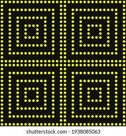Dots Yellow Pattern. Vector Dots Yellow Squares Pattern.