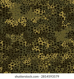 Dotted abstract camouflage seamless pattern, vector spotted mimetic texture for fabric wallpaper background shirt jacket sweatshirt tapestry