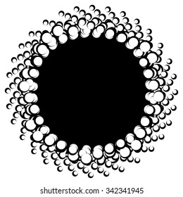 Dotted abstract element, circles in circular fashion. Vector art.