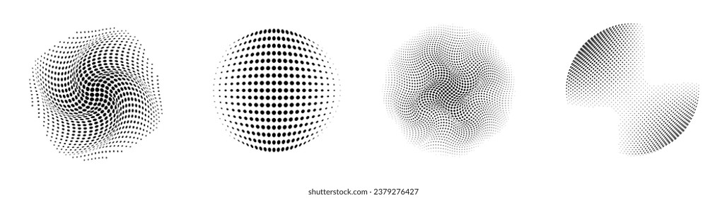 Dotted abstract forms. Distressed overlay texture.