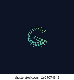 Dotted abstract G gradient globe