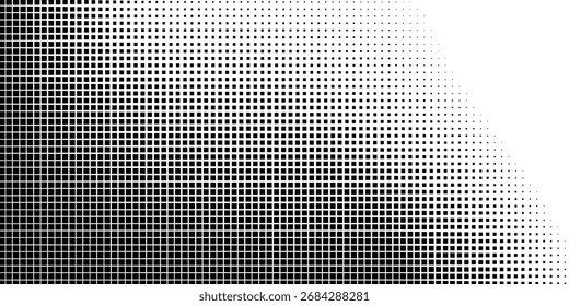 Textura de degradado de semitono abstracto punteado. Fondo de lunares desapareciendo. Gradación de puntos repetitivos moderna
