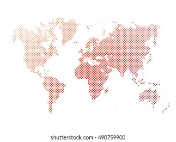 Dotted abstract vector map of World
