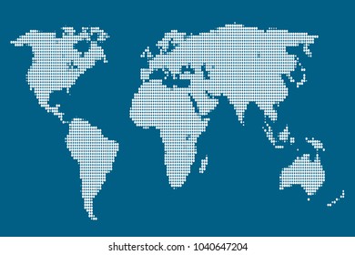 Dotted abstract world map