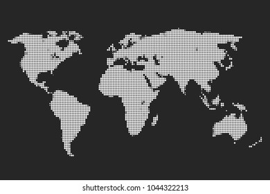 Dotted abstract world map