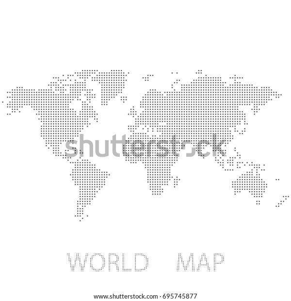 点線の抽象的な世界地図 ベクタードットマップ のベクター画像素材 ロイヤリティフリー 695745877