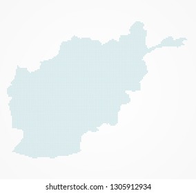 Dotted Afghanistan Map