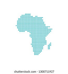 Dotted Africa map, Vector illustration isolated on white background.