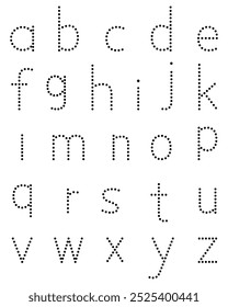 Dotted alphabet letters a to z lowercase