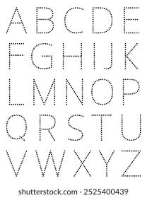 Dotted alphabet letters A to Z uppercase