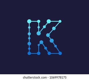 Dotted Alphabet, Technology, Logo, Simple, Modern, Futuristic, With Blue Gradation Color.