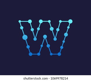 Dotted Alphabet, Technology, Logo, Simple, Modern, Futuristic, With Blue Gradation Color.
