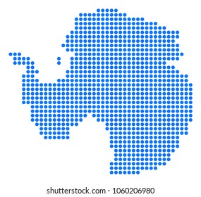 Dotted Antarctica Map. Vector concept of Antarctica Map composed of small circles. Vector geographic map.