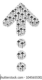 Dotted Arrow collage organized in the set of dotted arrow icons. Vector iconized composition made with simple icons.