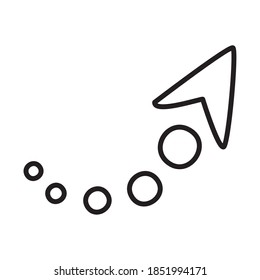 dotted arrow icon over white background, line style, vector illustration