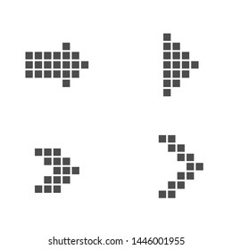 Dotted Arrow icon set. Black arrows, direction cursor click elements Vector illustration