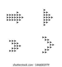 Dotted Arrow icon set. Black arrows, direction cursor click elements Vector illustration