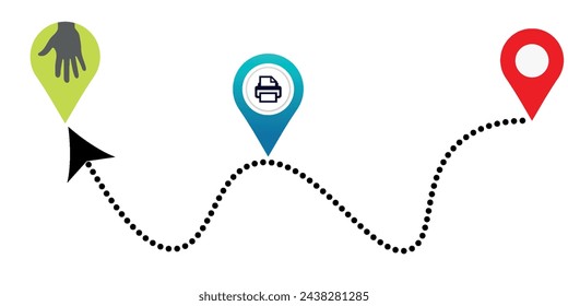 dotted arrow icon set, dotted line vector vector illustration