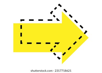 Dotted arrow icon. Vector isolated on white background.