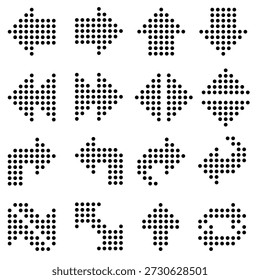 Dotted Arrow Icons Set for Direction and Navigation Illustration