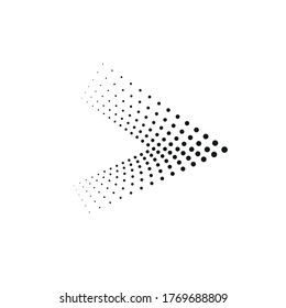 Dotted arrow isolated on white