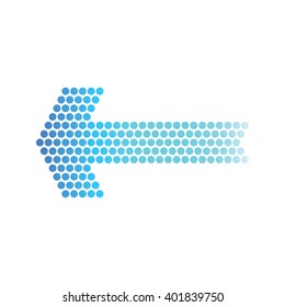 Dotted arrow isolated on white background