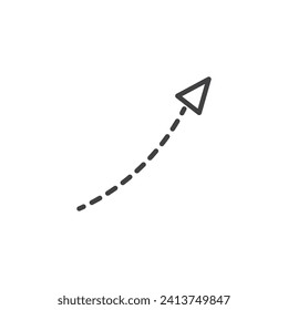 Dotted arrow up line icon. linear style sign for mobile concept and web design. Dotted arrow outline vector icon. Symbol, logo illustration. Vector graphics