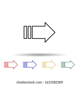 dotted arrow multi color style icon. Simple thin line, outline vector of web icons for ui and ux, website or mobile application