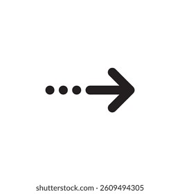 Dotted arrow pointing right minimal icon Vector