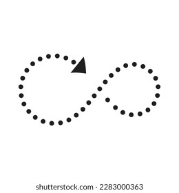 dotted arrow shape infinity icon symbol vector illustration