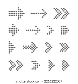 Gráfico vectorial del conjunto de símbolos de flecha con puntas