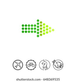 Dotted Arrow Vector Icon