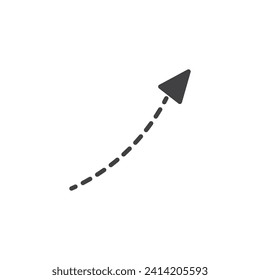 Dotted arrow up vector icon. filled flat sign for mobile concept and web design. Dotted arrow glyph icon. Symbol, logo illustration. Vector graphics