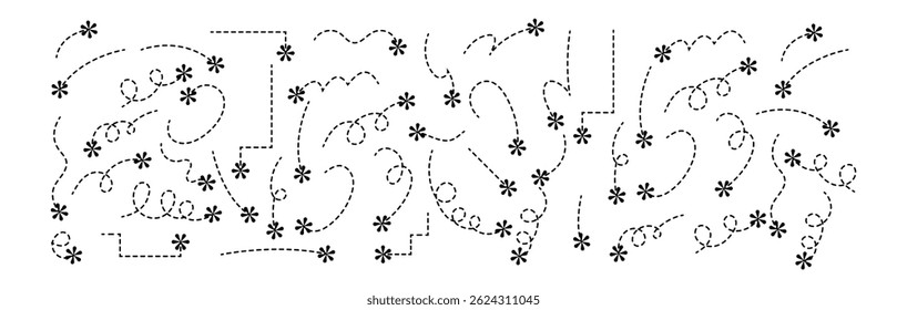 dotted arrow. Zigzag arrow stripes design with dotted lines. Vector illustration
