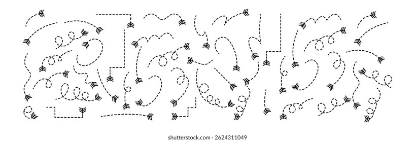 dotted arrow. Zigzag arrow stripes design with dotted lines. Vector illustration