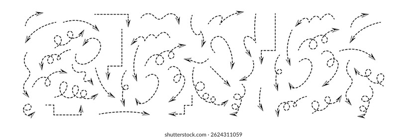 dotted arrow. Zigzag arrow stripes design with dotted lines. Vector illustration
