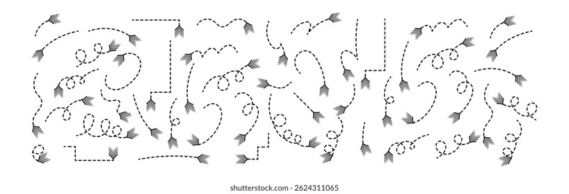 dotted arrow. Zigzag arrow stripes design with dotted lines. Vector illustration