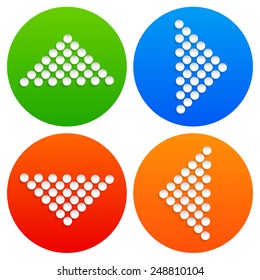 Dotted arrows, arrowheads. set