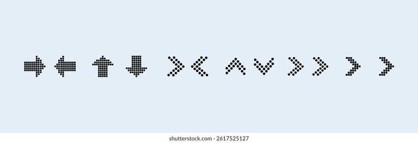 Dotted Arrows Icon Set Vector Design. Arrow icon set