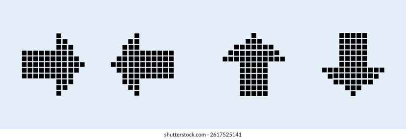 Dotted Arrows Icon Set Vector Design. Arrow icon set