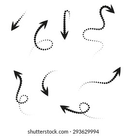 dotted arrows pointers set