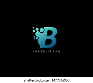 Dotted B Letter Logo. B Letter Design with dot shape ,perfect for technology,software, network and science brand.