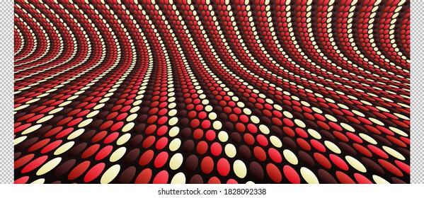 Dotted background with circles. Abstract polka dots pattern. 3d vector illustration.