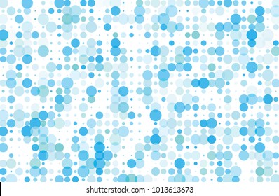 Dotted background with circles, dots, point different size, scale. Halftone pattern. Design element for web banners, posters, cards, wallpapers, sites, panels. Blue color Vector illustration 